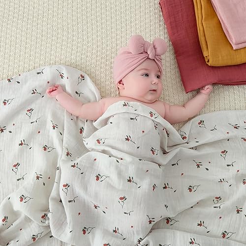 Miniatura 2 de Mantas de Arrullo de Muselina para Niños y Niñas, Mantas de Arrullo Suaves y Transpirables, Grandes de 47" X 47" pulgadas Arrullos de Muselina para