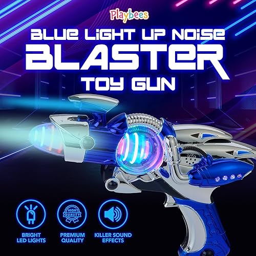 Miniatura 3 de Lanzador de ruido iluminado, azul, 11.5 pulgadas, efectos de sonido espaciales súper giratorios con poder futurista Galaxy Ranger FX para recuerdos