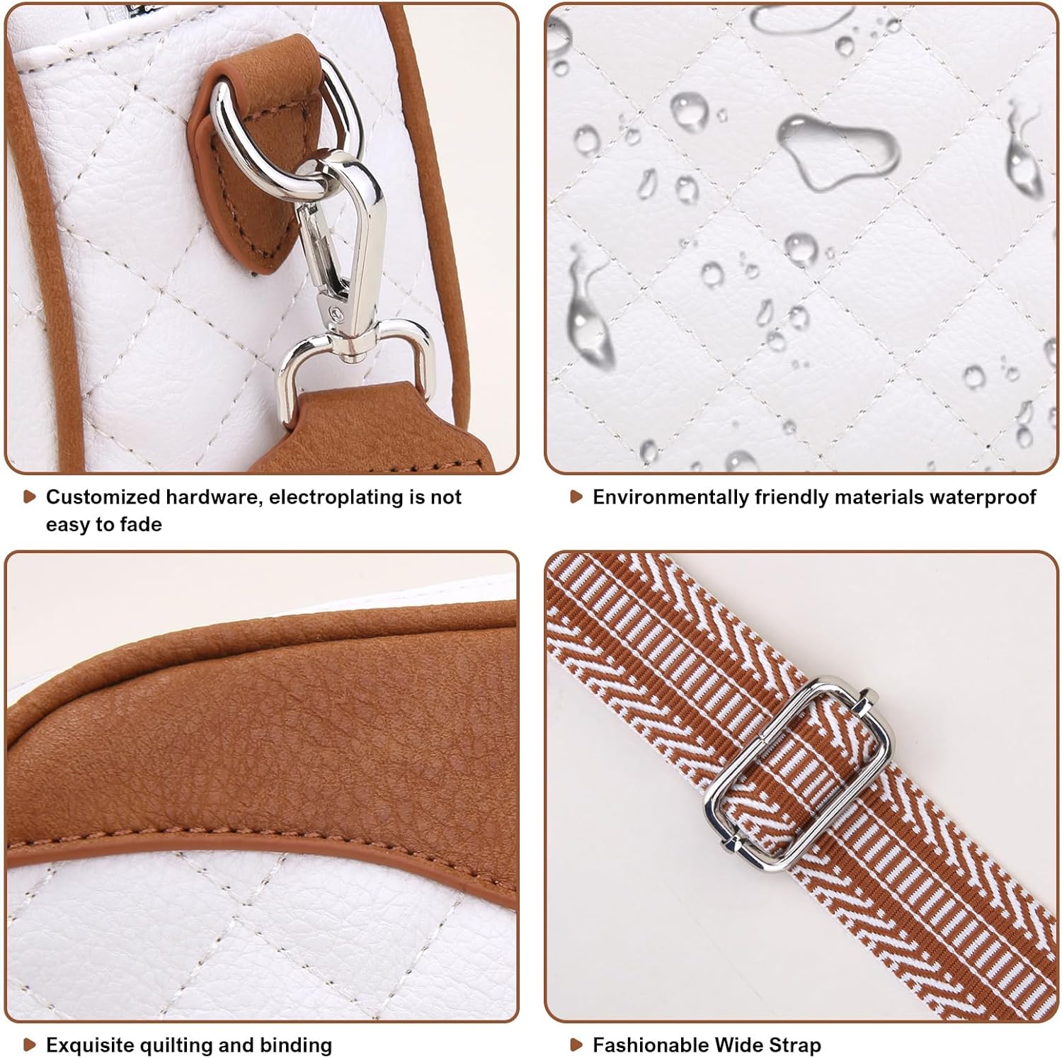 Quilted Crossbody Bag - Pearl White - Image 5