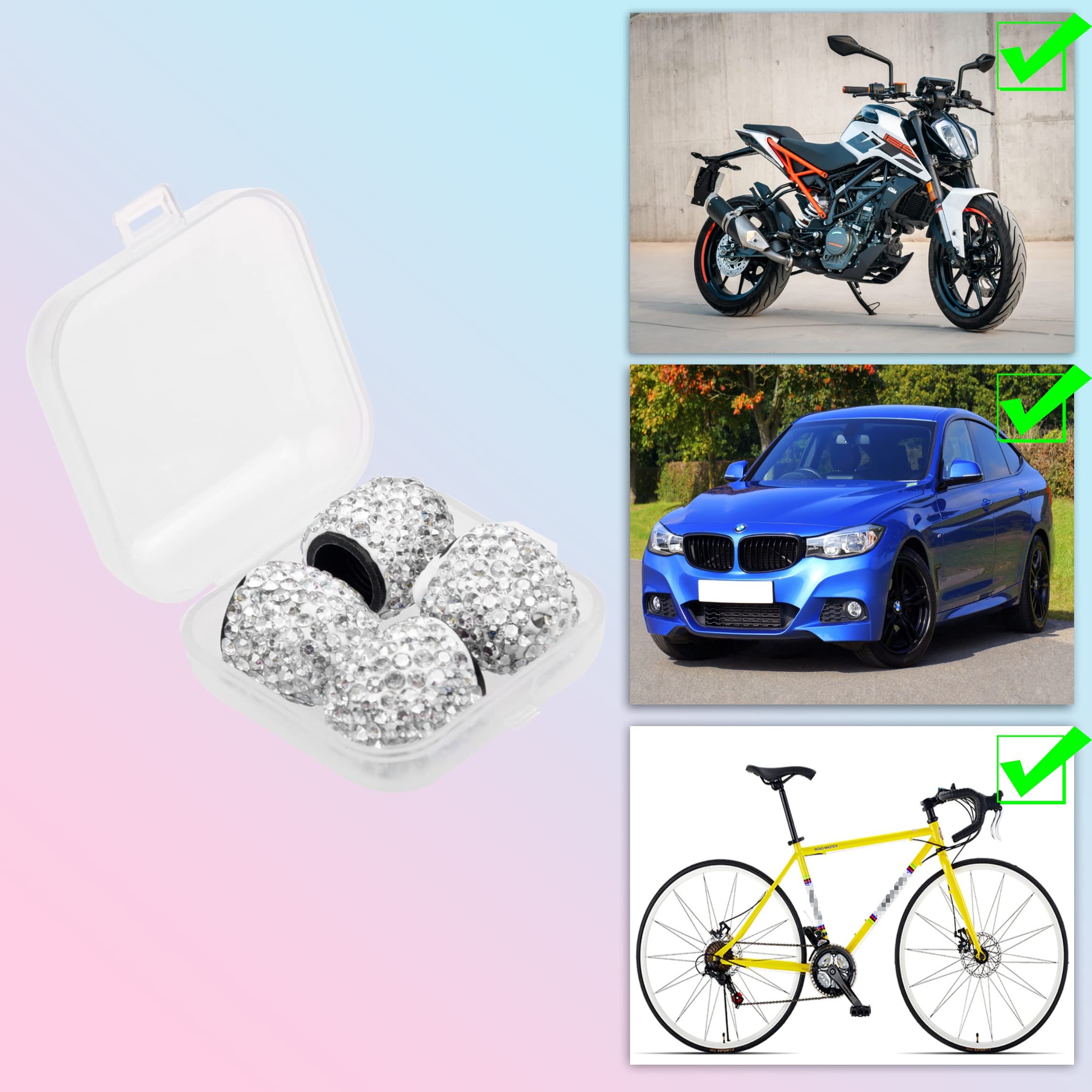 Paquet De 4 Bouchons De Valve De Tige De Pneu De Voiture