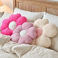 Vista 5 de Almohada en forma de flor, lindas almohadas decorativas con suave pelaje de conejo para sofá, cama, silla y suelo, almohadas de Navidad, cojines