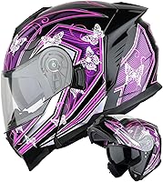 Vista 1 de 1Storm Casco modular de motocicleta para calle con doble visera abatible, protección solar de cara completa HJK920