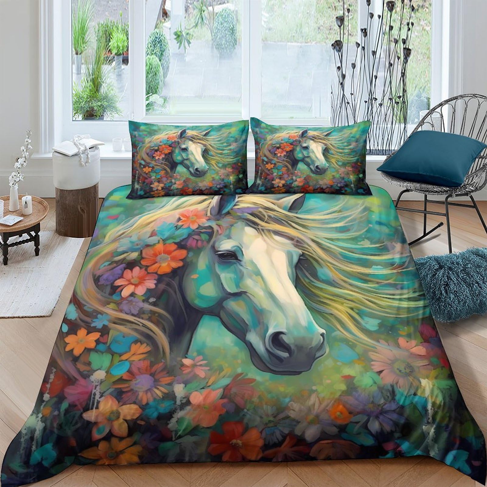 Housse de couette avec fermeture éclair pour enfiler votre couette sans effort