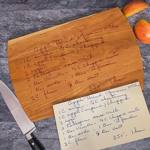 Blue Ridge Mountain Gifts Tabla de cortar recetas grabada con láser personalizada, tabla de cortar de madera, regalo personalizado para papá, ideal