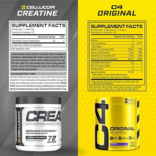 Miniatura 19 de Cellucor Original C4 - Paquete de creatina y preentrenamiento, sandía, 30 porciones + polvo de creatina Cor Performance, 72 porciones