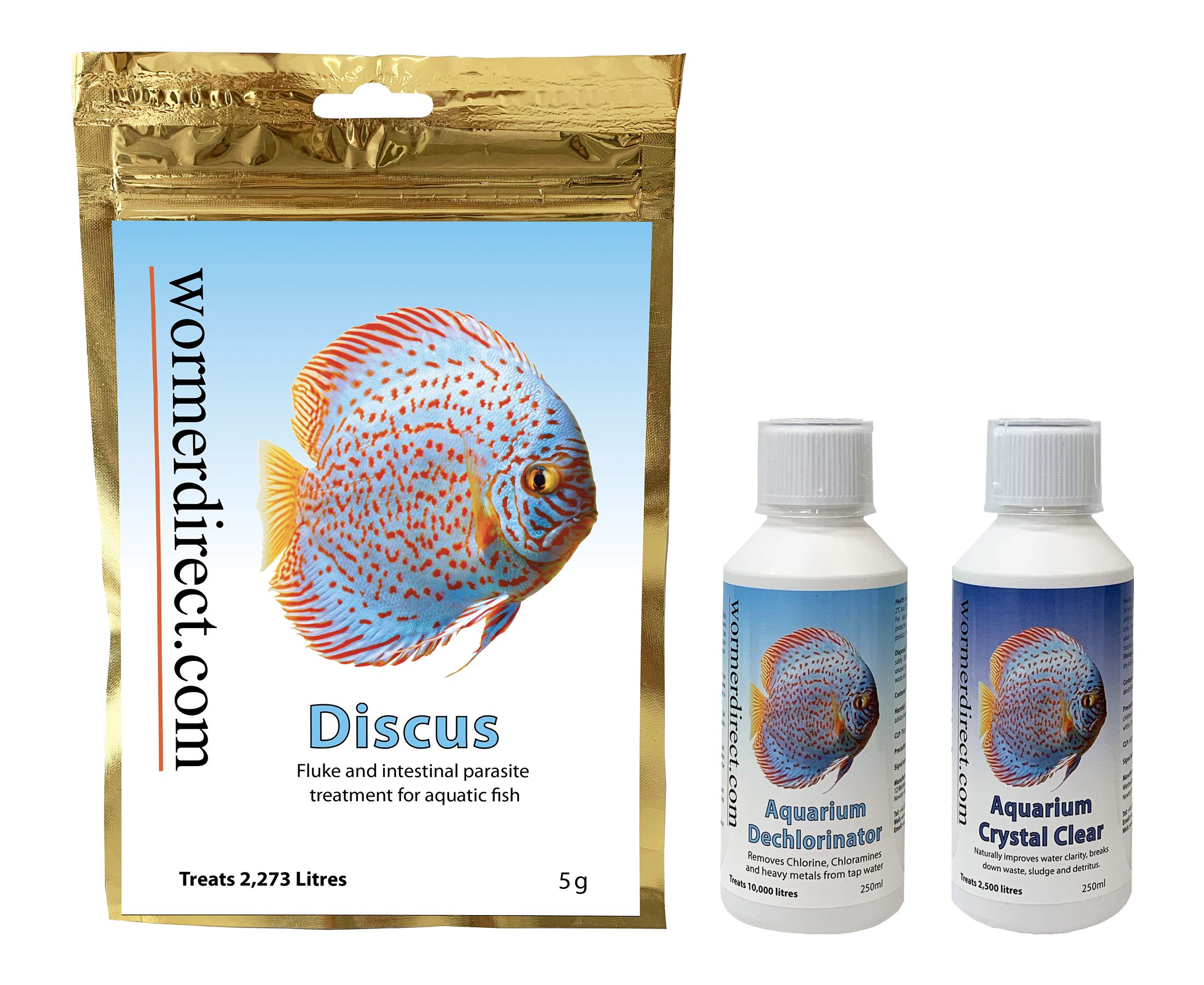 Kusuri Discus Wormer 5g & Water Conditioner & Water Clarifier Multipack (5g & 250ml's)