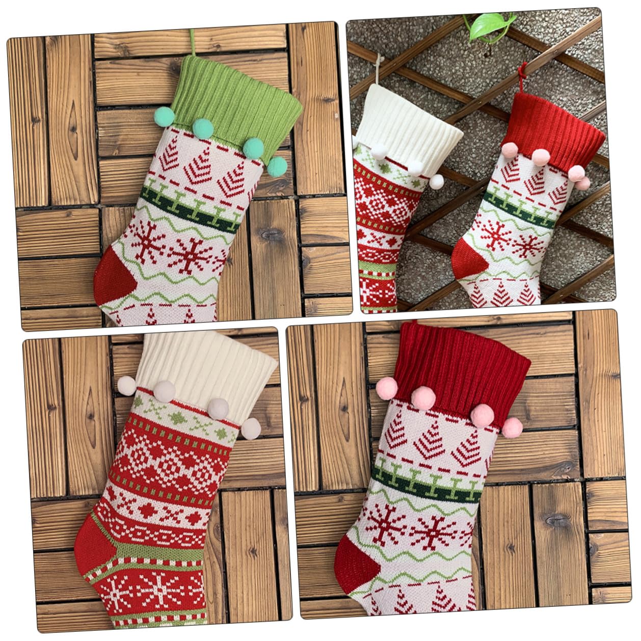 3pezzi Calze Donna Natalizie Calzino Sacchetto Regalo di Natale Calzino di Babbo Natale Calzini Natalizi Decorazione per Albero