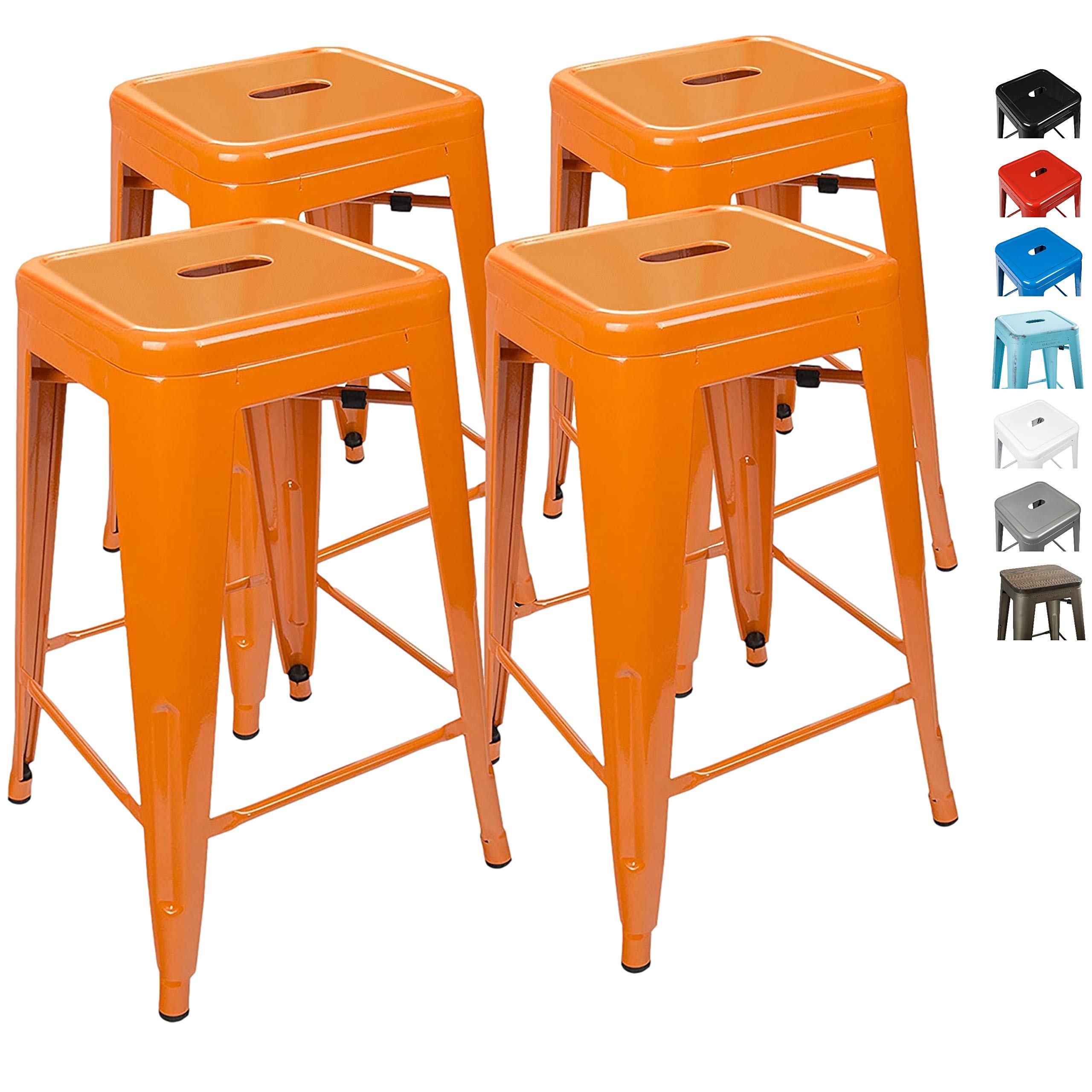 Buy UrbanMod 24 Inches Metal Barstool Set of 4 Counter Height