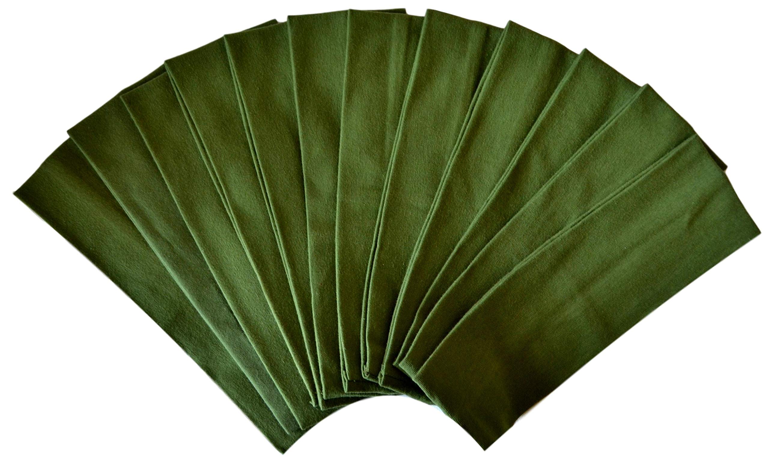 1 Dozen 2.5 Cotton Soft & Stretchy Headbands Olive Green"-image-30