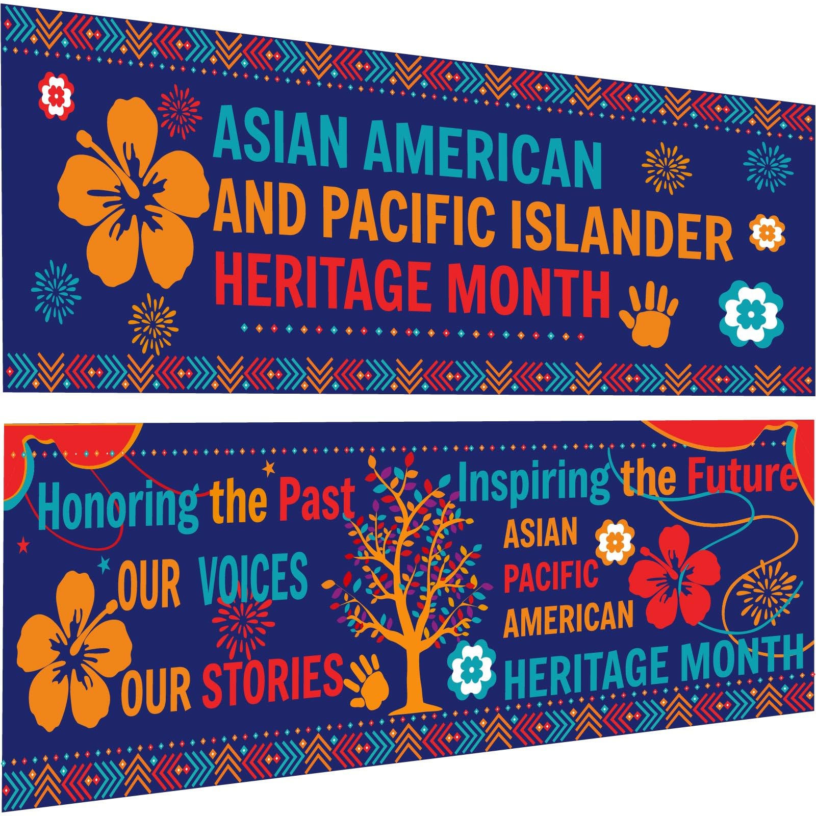 2PCS Asian Pacific American Heritage Month Banner Backdrop AAPI Heritage Month Bulletin Board Asian American and Pacific Islander Heritage Month