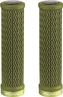 Funn Funn Holeshot Mountain Bike Grips with Single Lock On Clamp, Lightweight and Ergonomic Bike Handle Grips with 22 mm Inner Diameter, Hardened End Bicycle Handlebar Grips for MTB/BMX (Olive Green)