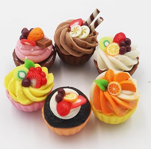 Miniatura 3 de 6 mezclas de postres para casa de muñecas en miniatura, pastel pequeño, accesorios para casa de muñecas para coleccionables