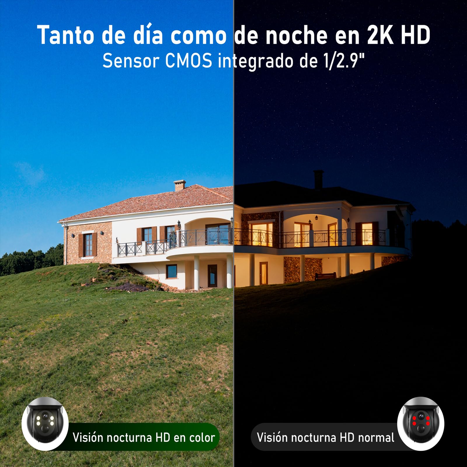 4G LTE Camara Vigilancia SIM,2K Camara Solar 4G,Videovigilancia sin Internet con Baterías de 10400mAh,Detección de Movimiento,Visión Nocturna a Color,Seguimiento Automático,Audio de Dos Vías,IP66