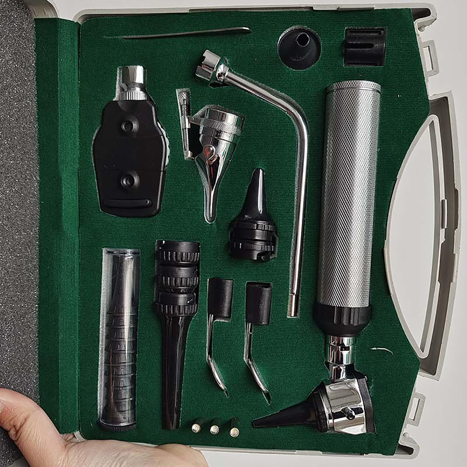ENT Diagnóstico Set Kit, Oftalmoscopio Veterinario Y Otoscopio Diagnóstico Completo Set, 12 Varios Instrumentos De Diagnóstico, Cinco Sentidos Órgano Checker Set, Examen Pequeños Animales