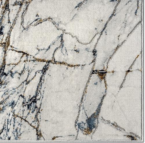 Miniatura 4 de LUXE WEAVERS Francesca Collection 2170 - Alfombra abstracta de mármol azul 6x9