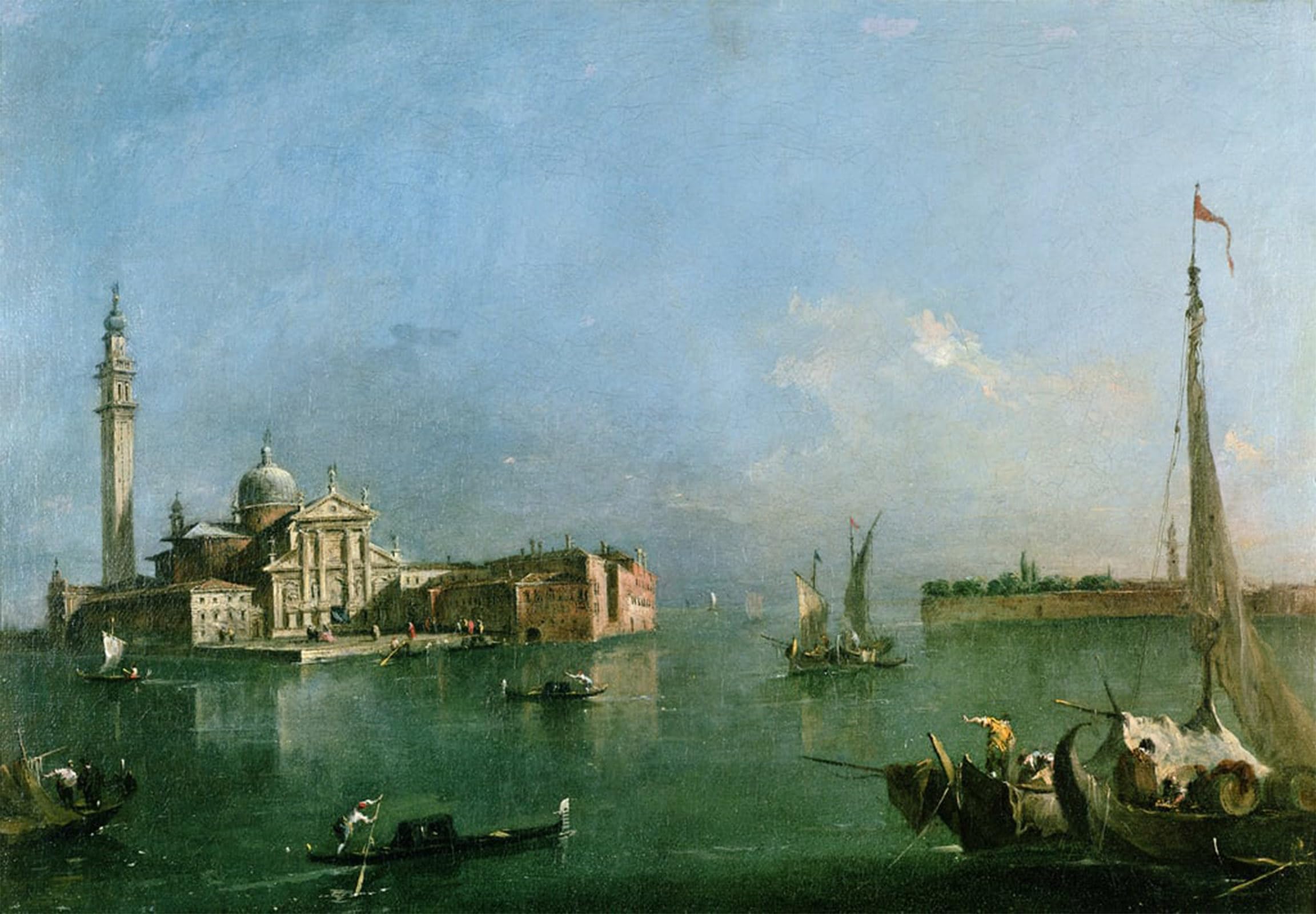 SERENDIPITP Vintage Picture Print on Canvas Wall Art Poster San Giorgio Maggiore by Mallord William Turner Artwork Print Poster for Wall Decor 60x90cm