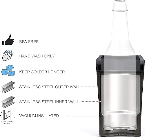 Miniatura 3 de Zak Designs Botella de acero inoxidable aislado al vacío 188 SS de 12 onzas, uso 4 en 1 y para bebidas frías, sin BPA, enfriador de latas Vin Scully