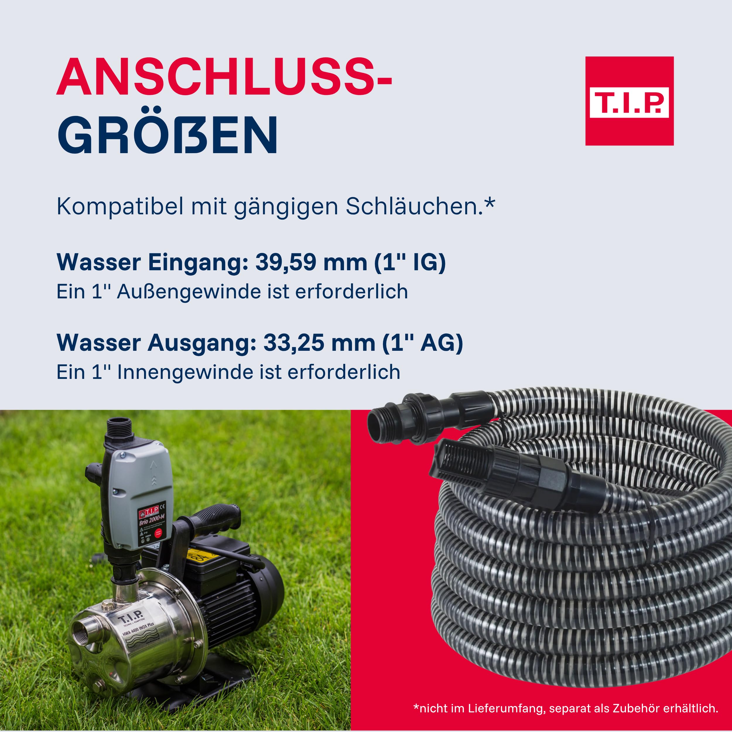T.I.P. Edelstahl Hauswasserautomat - 4250 l/h Kapazität, 44 m Förderhöhe, 900 W Power, Automatiksteuerung - Ideal für druckabhängige Wasserversorgung, HWA 4400 INOX, 31192