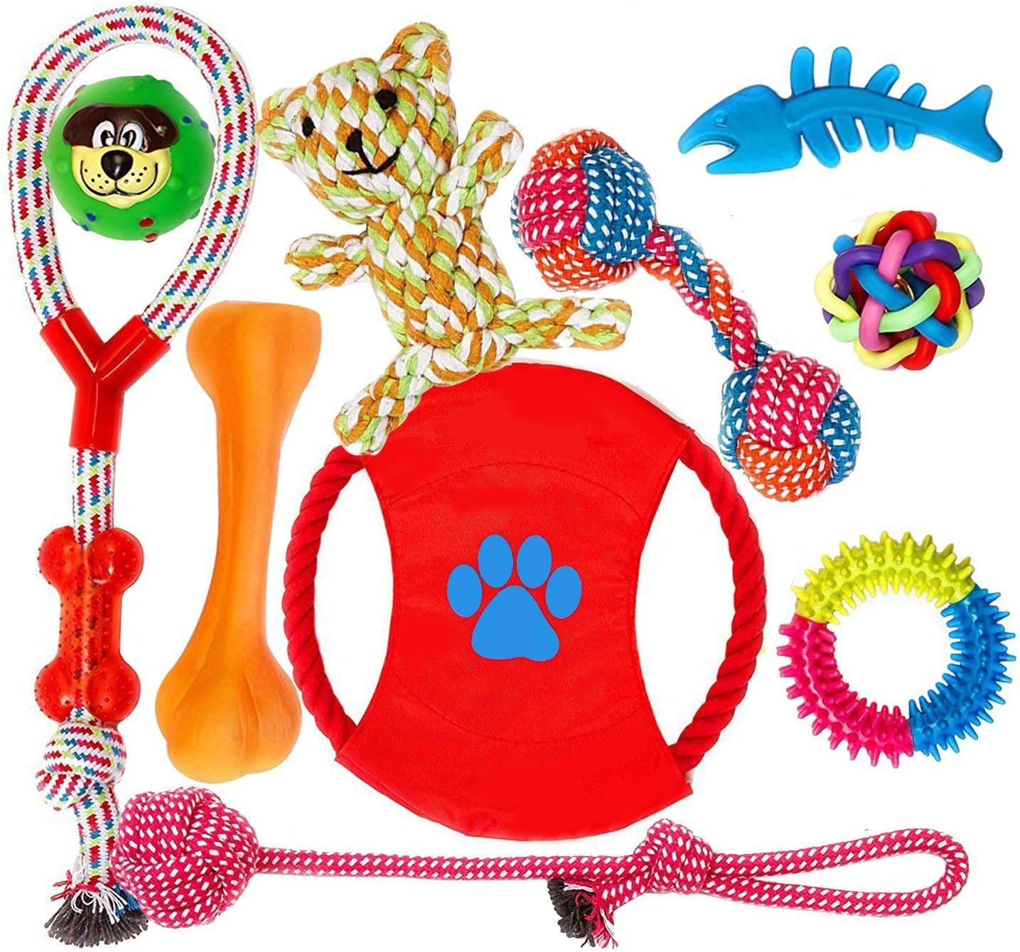 FONPOO Dog Toys for Aggressive Chewers Indestructible Dog Toys Kong Dog Toys Squeak Durable Dog Toys Dog Birthday Gifts