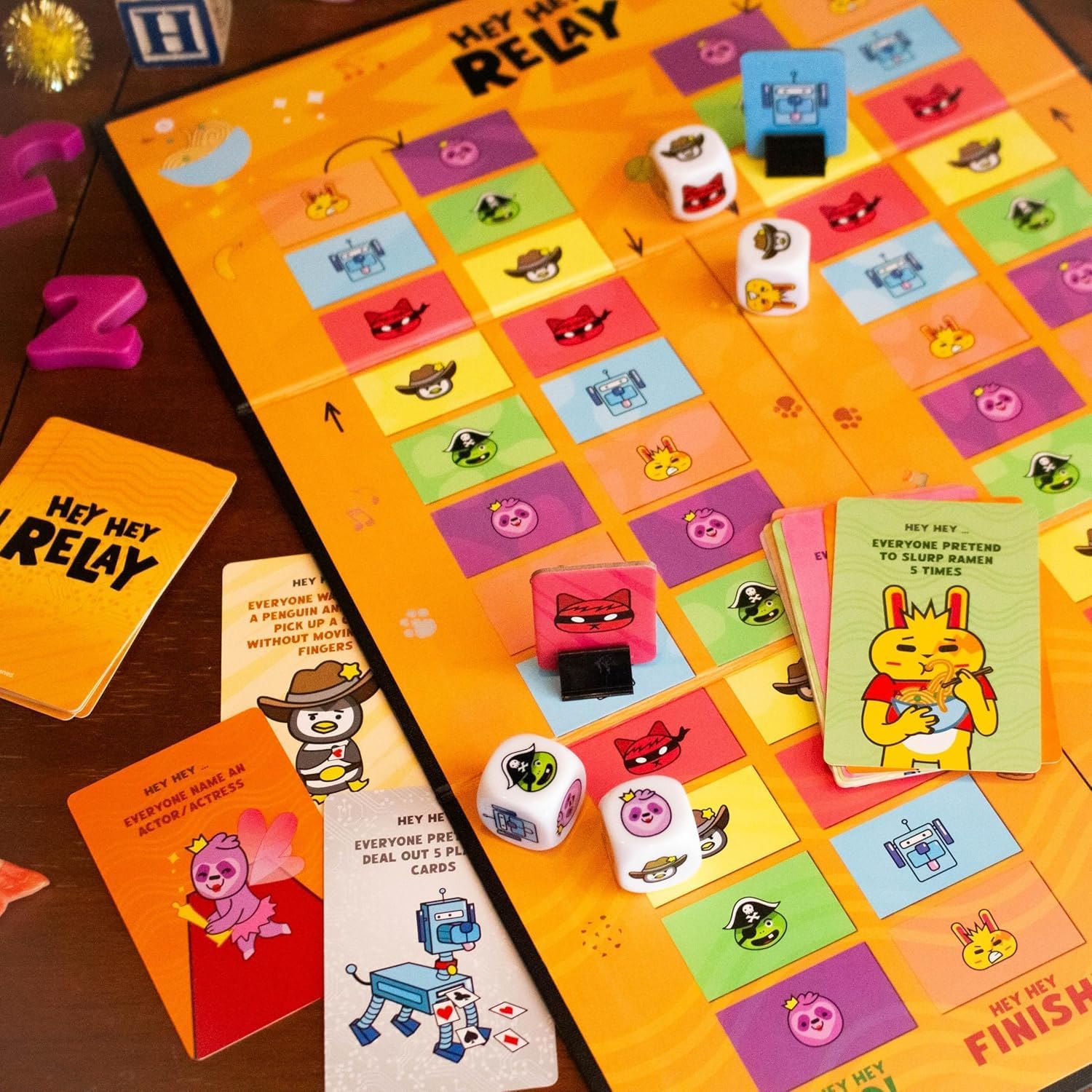 Ultra PRO - Hey Hey Relay, Exciting Fun Family Fast-Paced Relay Race Board Game, for Game Lovers