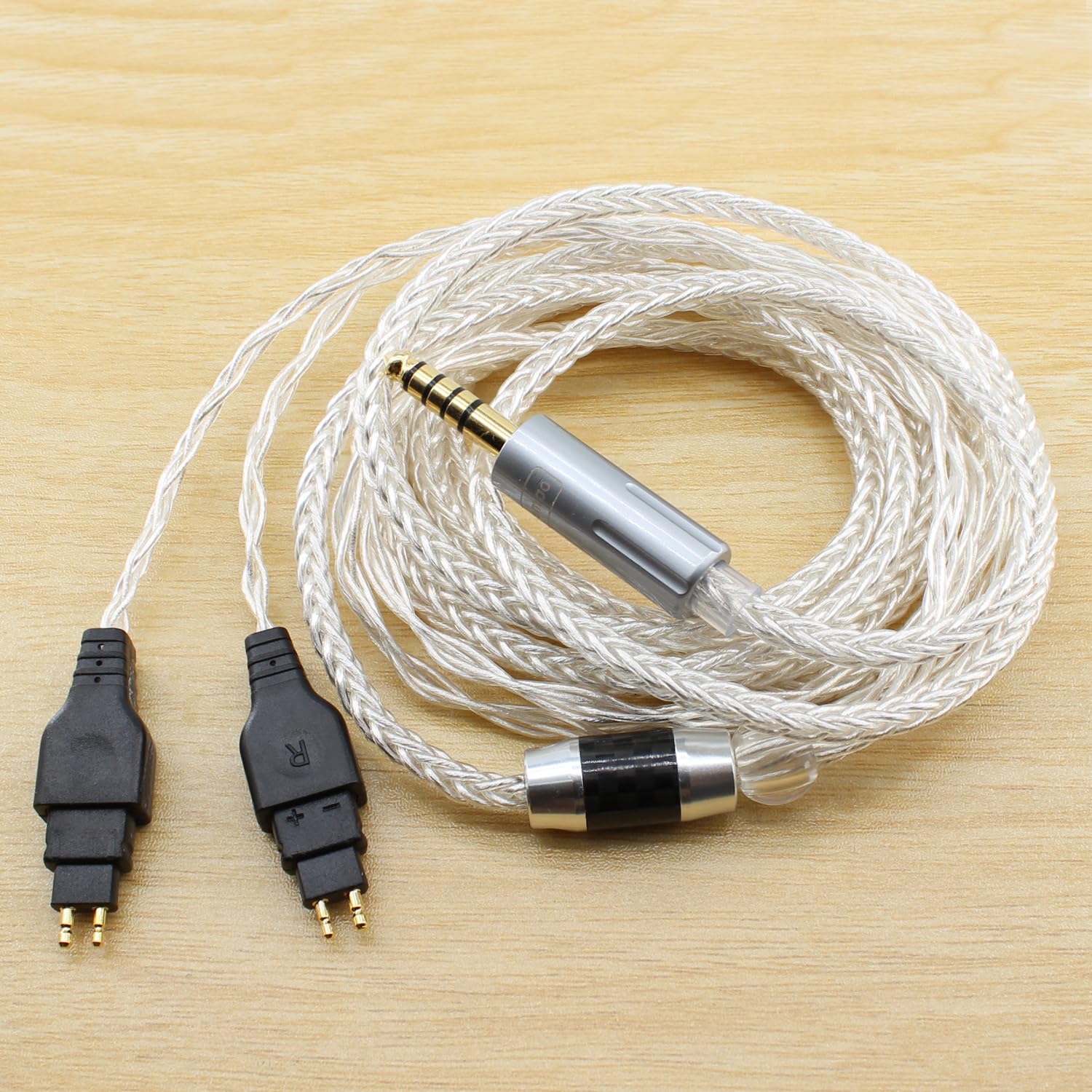 Youkamoo 4.4mm Balanced Headphone Cable Compatible with Sennheiser HD650, HD600, HD580, HD660S, HD660S2, HD58X, Massdrop HD6XX Headphones, 8-Core Silver-Plated Replacement Wire, 6.5 feet 2m