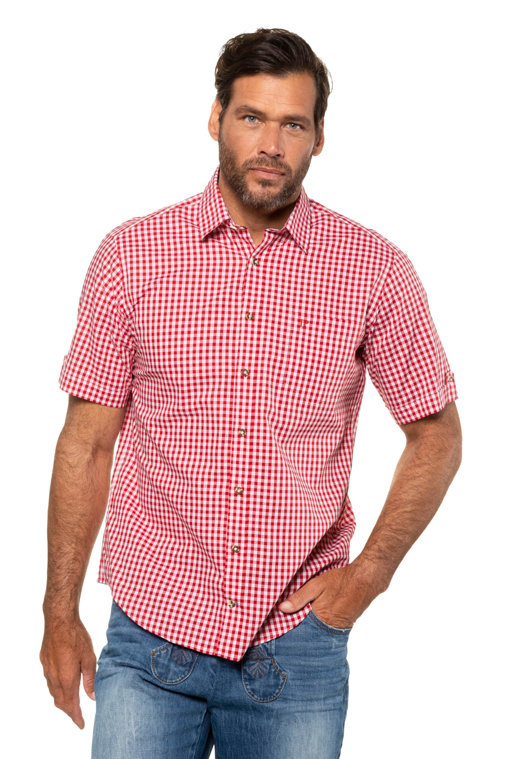 JP 1880 Herren große Größen Übergrößen Menswear L-8XL Karohemd, Tracht, Langarm, Buttondown-Kragen, Modern Fit 748509