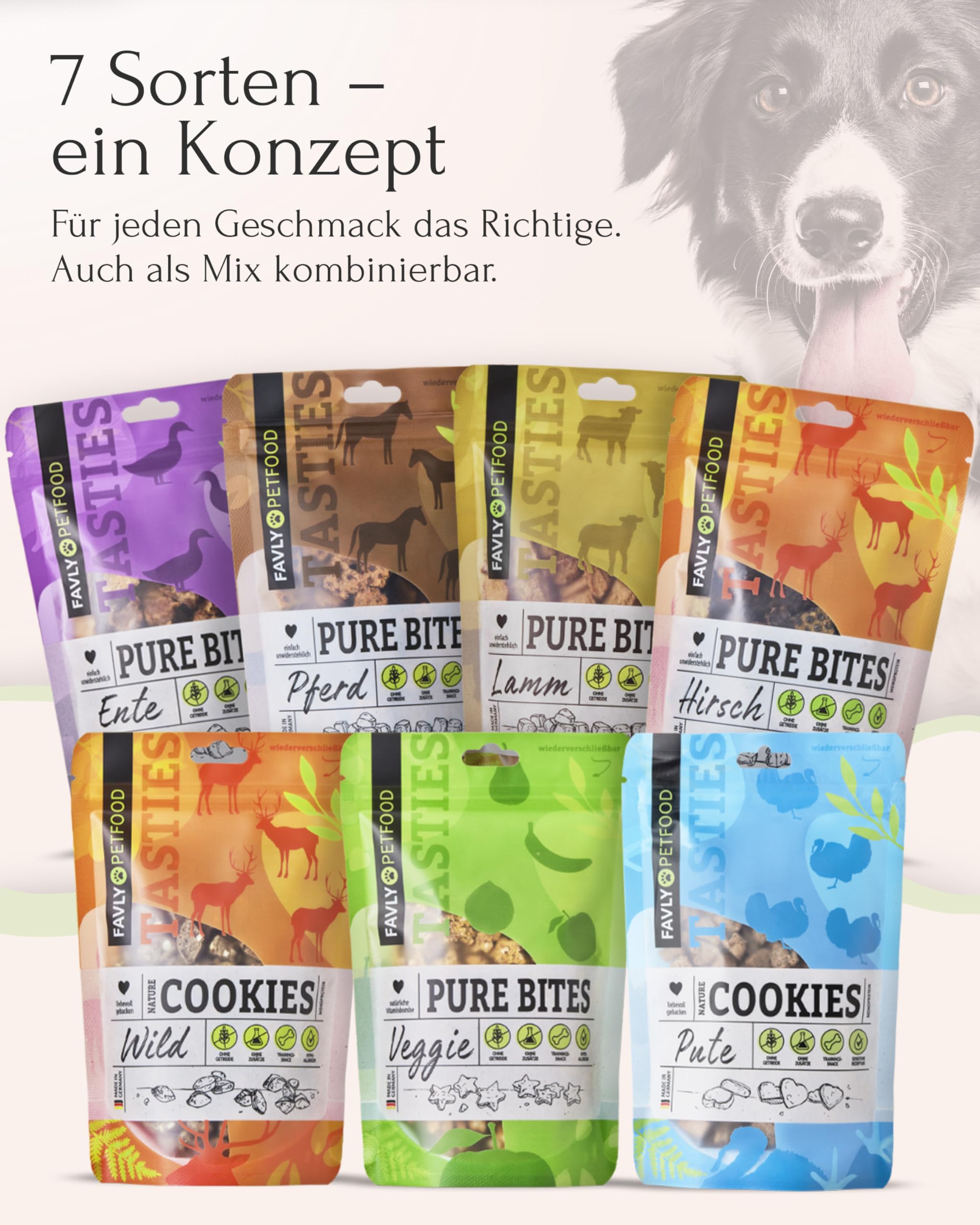 FAVLY Pure Bites Lamm 6x120g, softe Hundeleckerli, Monoprotein | 96% Fleischanteil, getreidefrei & zuckerfrei, für Allergiker geeignet, ideal als Trainingsleckerli, hohe Akzeptanz