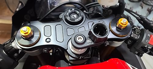 Miniatura 4 de Mounts Lab motomount R7 para Yamaha YZF R7 (2021+) Tuerca de vástago de dirección (aluminio abiertobrida superior Tuerca M22x1.0.000in) para soporte