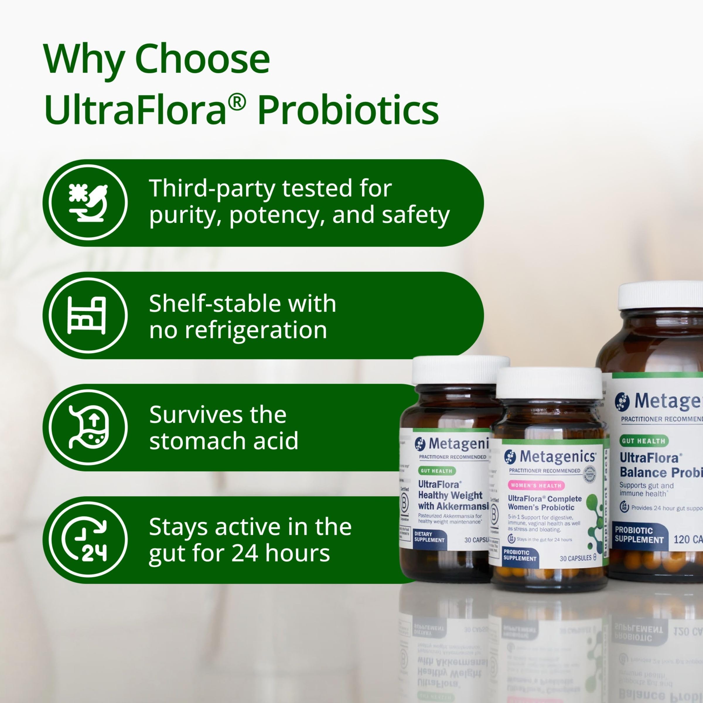 Metagenics UltraFlora Triplebiotic with Akkermansia, 30 Capsules — Amazon image 8