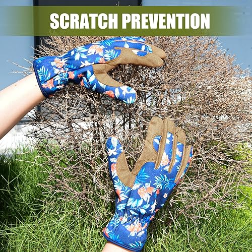 Miniatura 3 de Leather Gardening Gloves Thorn Proof for Women,Womens Garden Work Gloves Gifts,Weed Pulling Gloves for Planting,Pruning