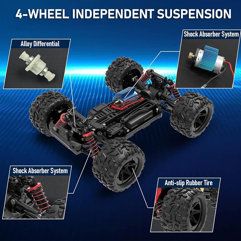 DEERC 9310 Távirányítós Autó 1:18 Méretarány 30+ km/h Sebesség 4WD Terepjáró RC Monster Truck Játék Fiúknak