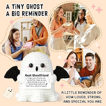 Best Friend Crochet Ghost Halloween Birthday Gift for Friends