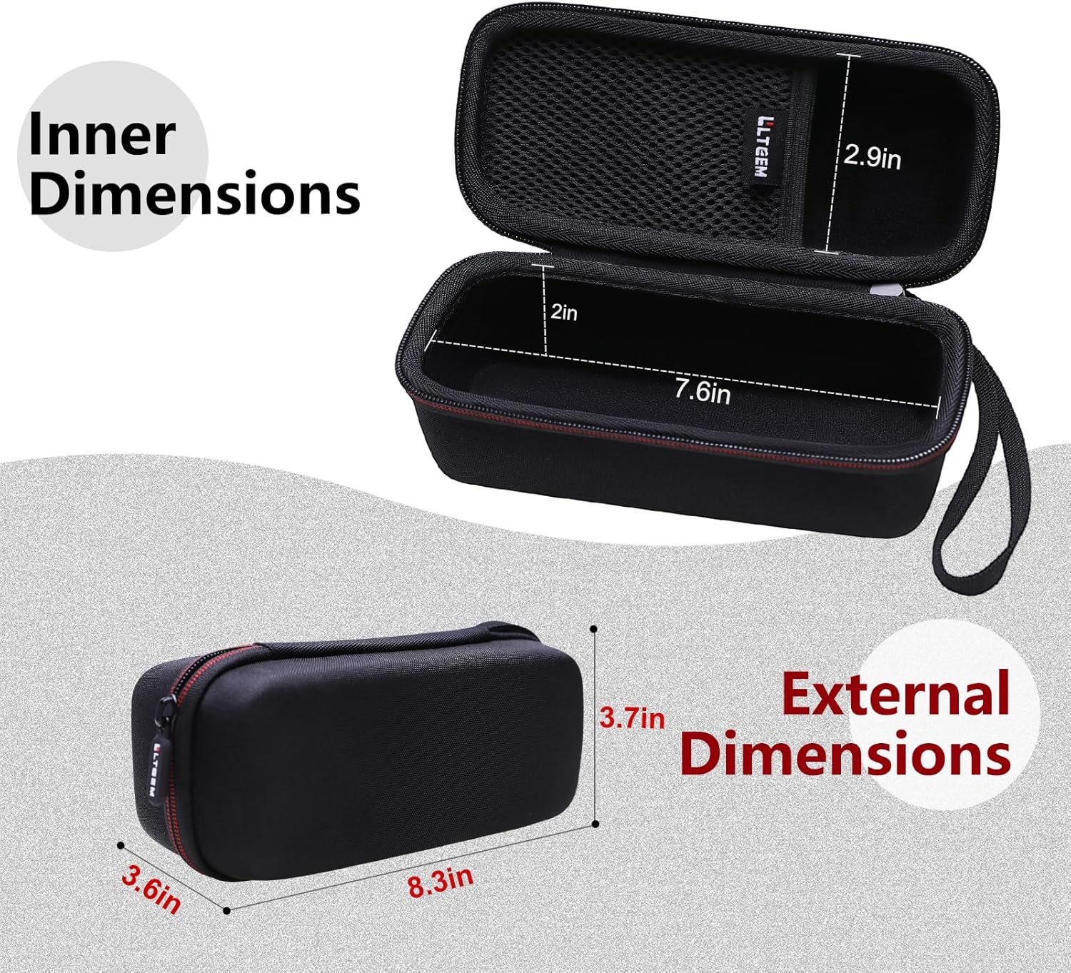 LTGEM Portable Speaker Case Compatible with Anker Soundcore Select 3 / Soundcore Select 2S / Soundcore Motion 100 Portable Speaker, Black (Case Only) - Image 3