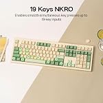 MechLands Aula S102 Clavier de jeu Membrane avec Pad numérique, 100% Mise en page complète, USB-C Filaire, RGB Backlit, Structure en silicone crémeuse, Clavier silencieux pour PC Jeu/Bureau (jaune)