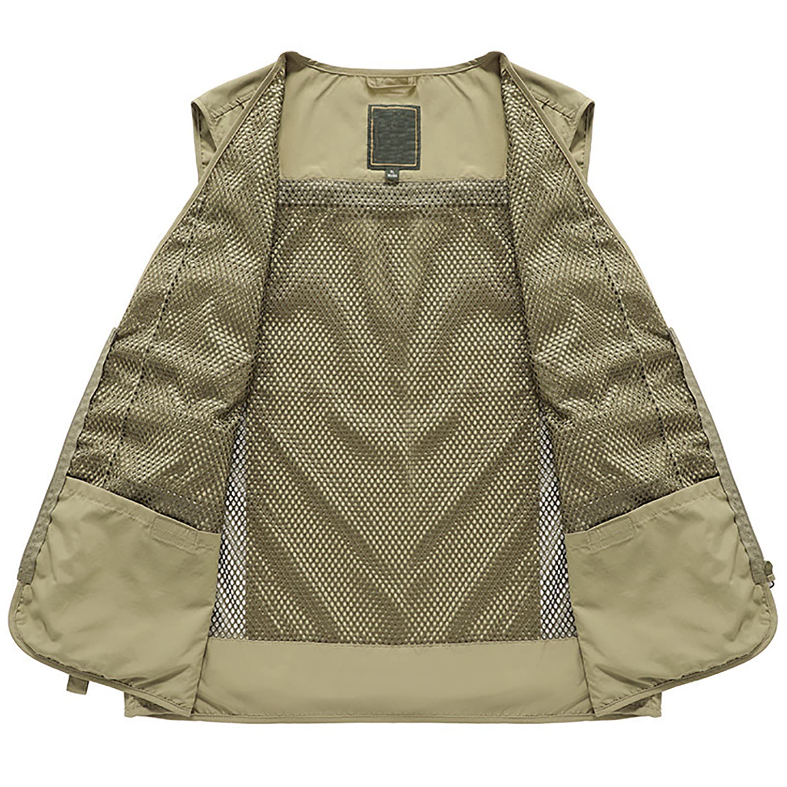 Hombres Chaleco de Pesca Secado Rápido Respirable Chaleco con Multibolsillos para Pesca Fotografía Caza Cámping Viajes(Size:6XL,Color:Rojo)