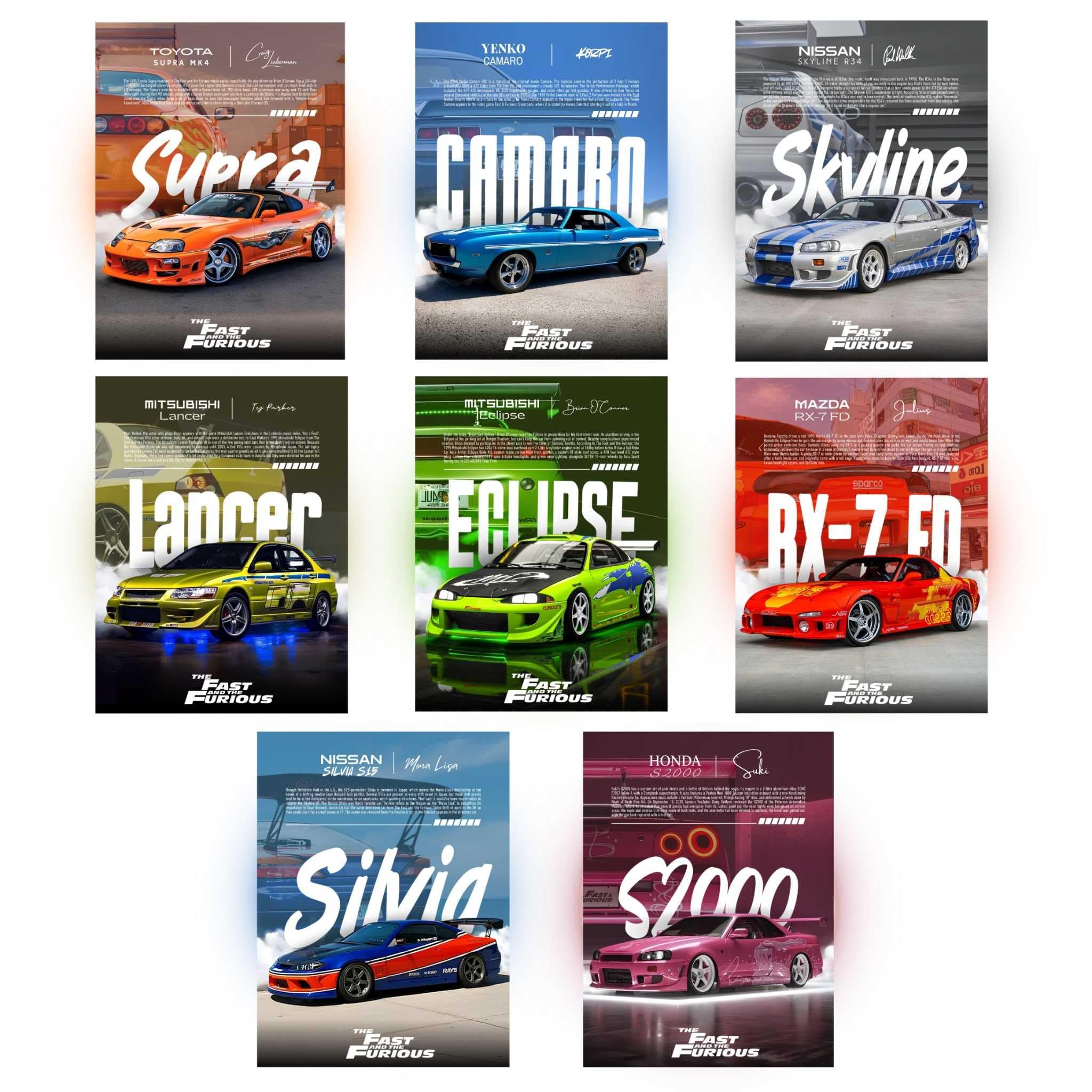 JDM Car Posters - Fast & Furious Collection -1