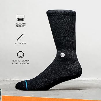 Stance Crew Socks Keep On Movin - Calzini Da Uomo, Colore: Bianco