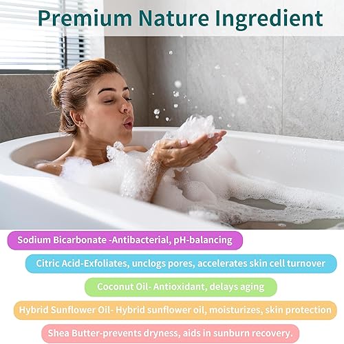 Miniatura 7 de Bombas de baño soplar burbujas, manteca de karité, piel seca, hidratar, juego de regalo de baño para niños, bola de baño orgánica para niños y