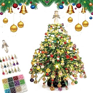 DIY Beaded Christmas Tree Kit, 3D Crystal Holiday Craft Set for Adults (#D)