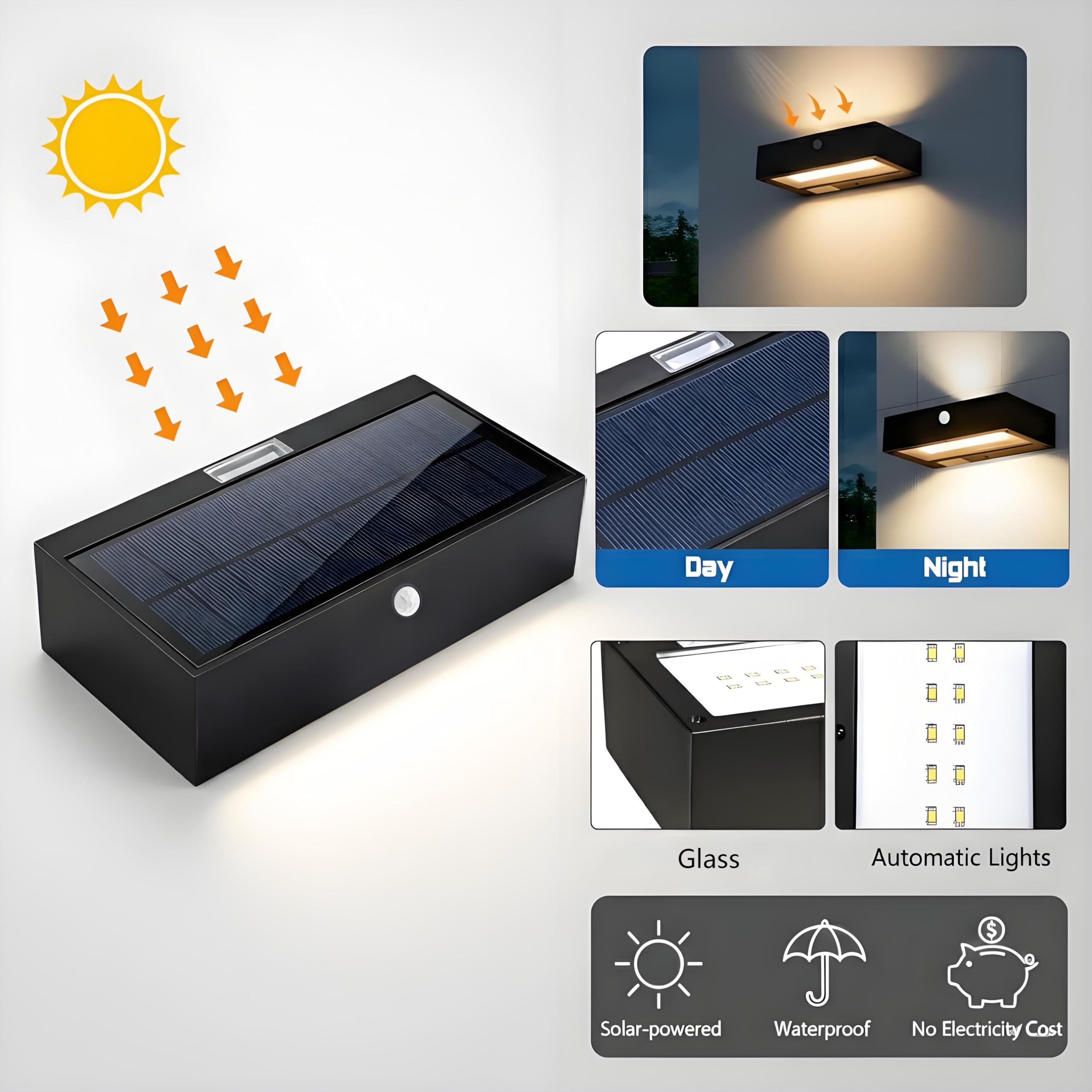 Solar wandlamp Ebbe met up-en down light | Inclusief LED filament lamp