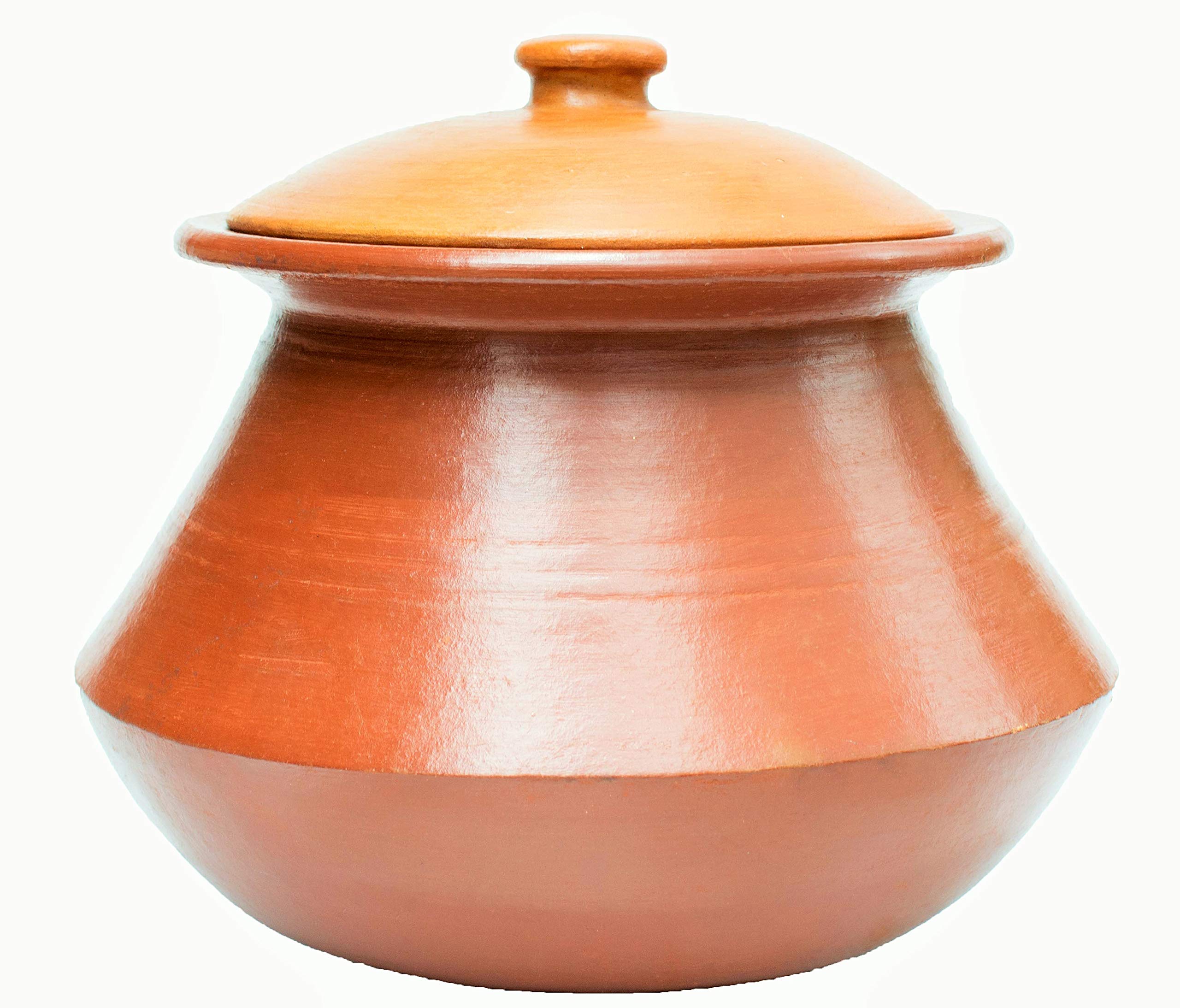 Craftsman India online LPG and Microwave Unglazed Perfection of Pottery Collection Clay Handi/Earthen pots for Cooking (Red, 3 L)