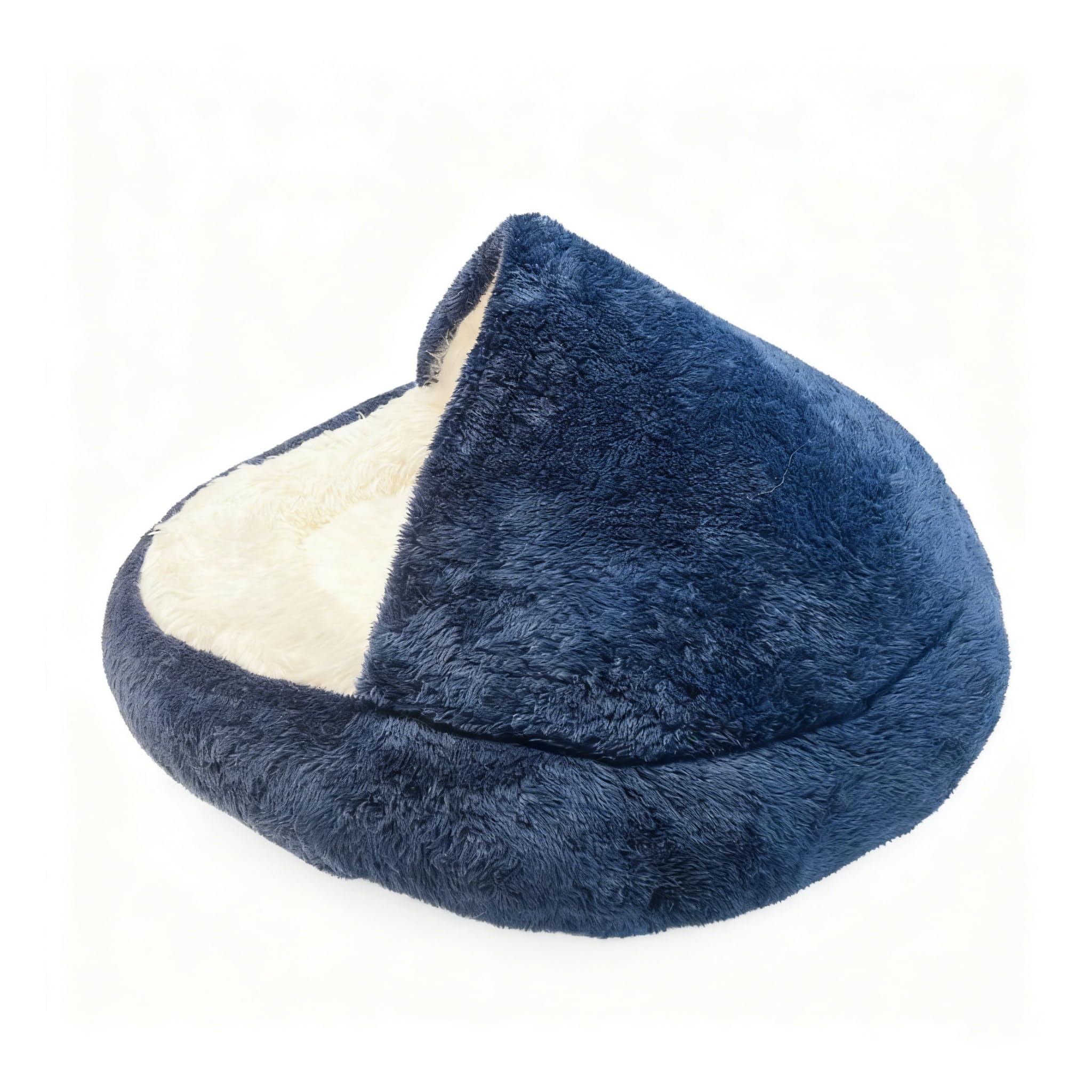 Cuccia anti-ansia per cani, 50 cm, con tetto, per animali domestici sotto i 5 kg, accogliente letto con cappuccio, lavabile, in pelliccia sintetica felpata, confortevole, con cuscino