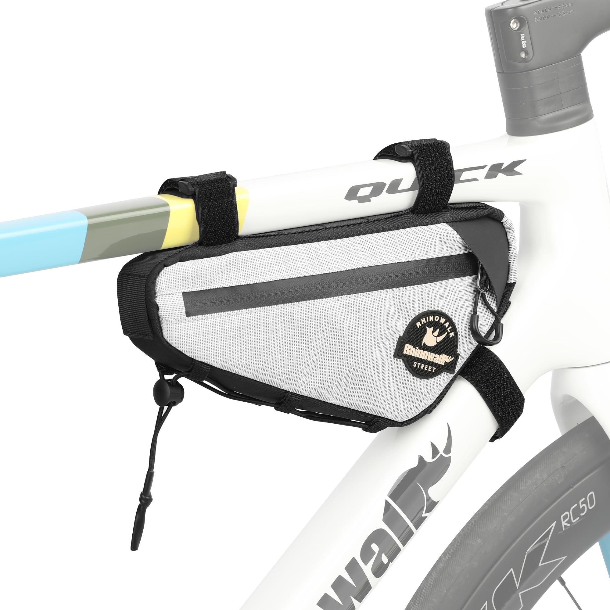 Rhinowalk Bike Frame Bag Under Top Tube Bicycle Triangle Bag with Side Pockets Storage Pouch for Mountain Roadbike