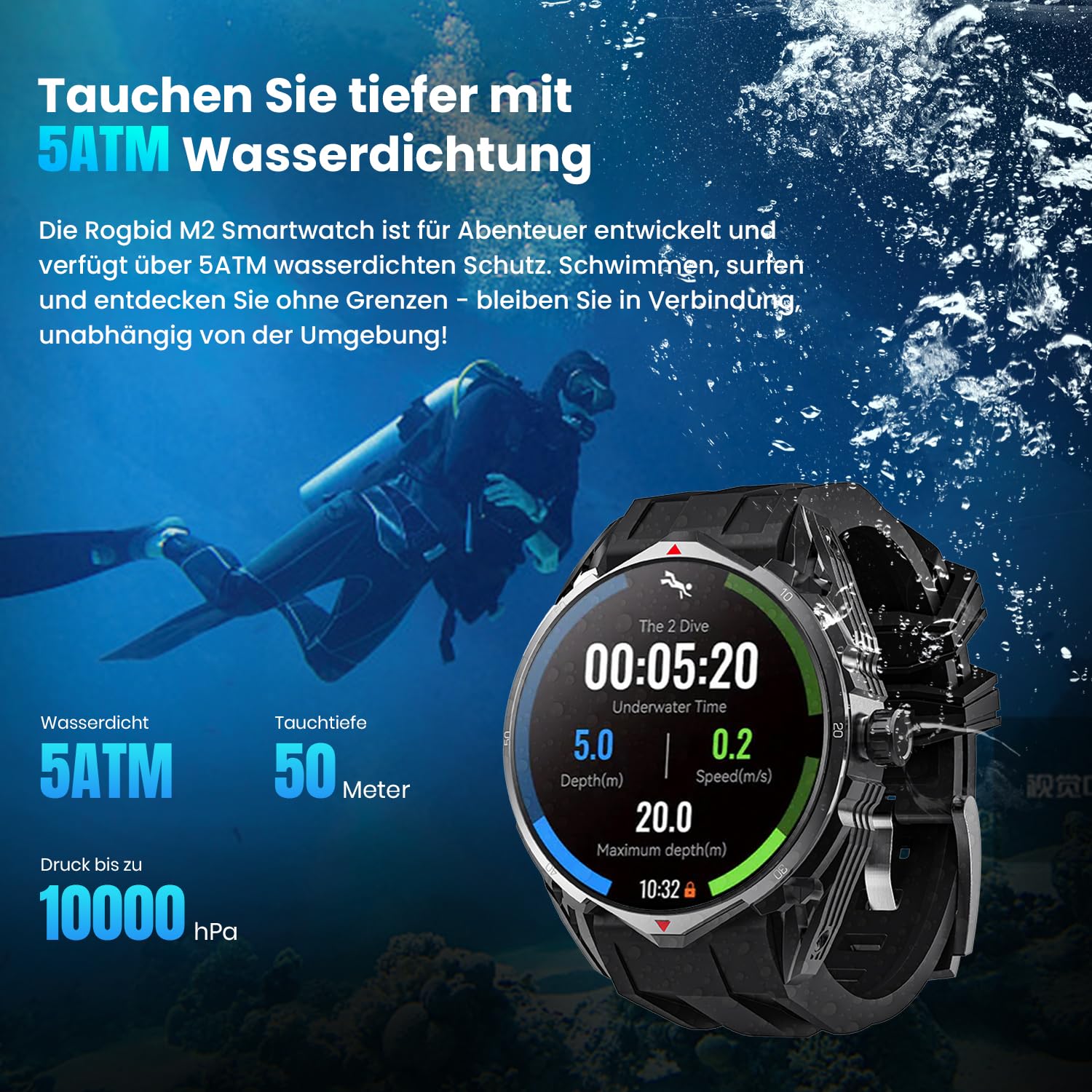 Smartwatch dla mężczyzn, GPS, zegarek sportowy, 1,6" HD AMOLED, 5 ATM, wodoszczelny, metalowy, wojskowy smartwatch, tracker aktywności fizycznej z kompasem, krokomierzem, monitorem snu, pulsometrem