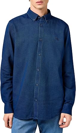 Wrangler Oxford Shirt, Indigo Oxford, S : Amazon.co.uk: Fashion