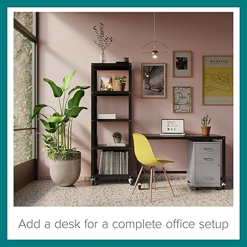 Vista 35 de Space Solutions Archivador móvil de metal de 3 cajones con cerradura, tamaño carta, blanco, totalmente montado