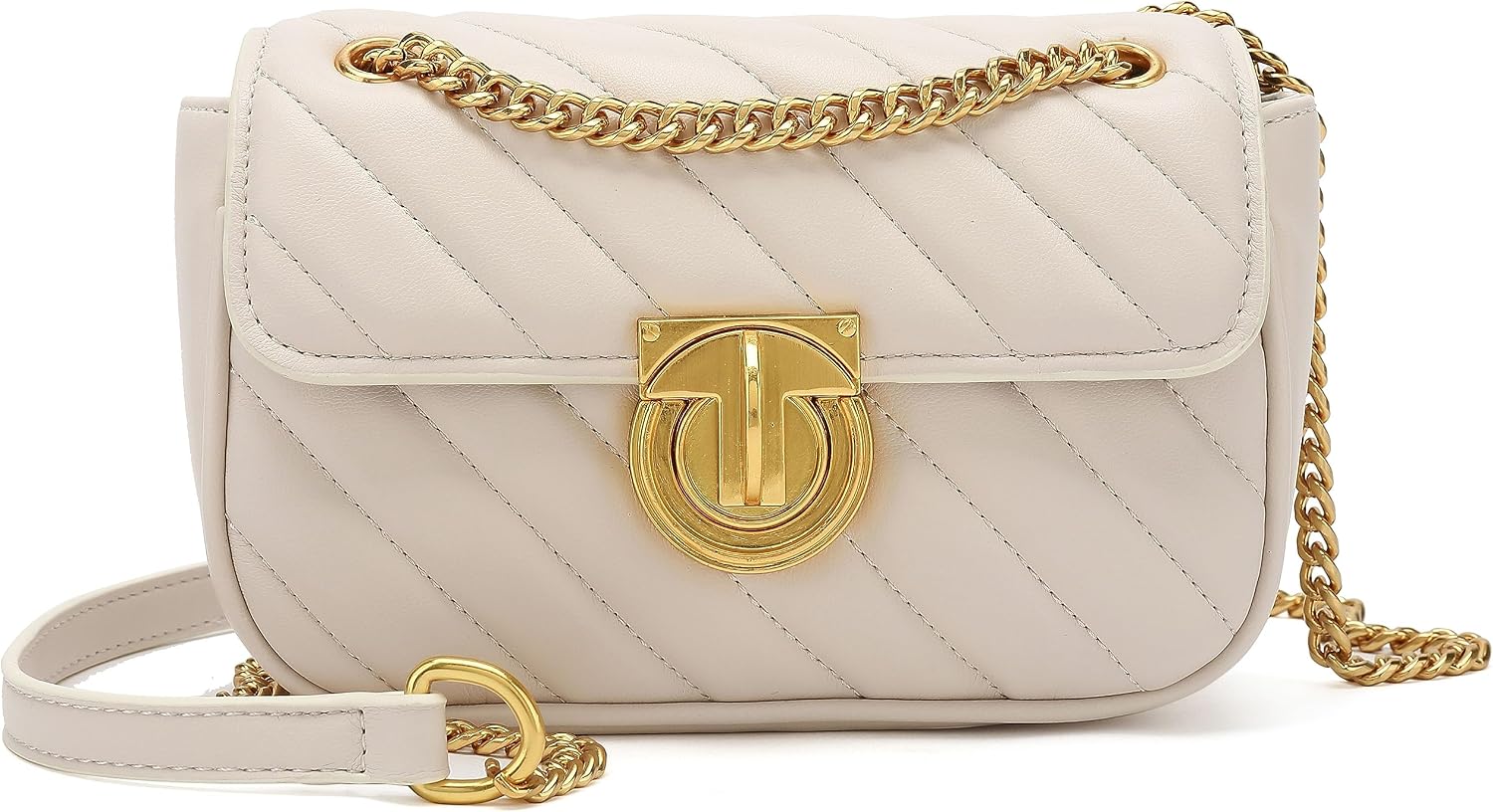 Scarleton Crossbody Bags for Women, Quilted Shoulder Bag, Lightweight Gold Chain Purses for Women, Crossbody Bag, H2089