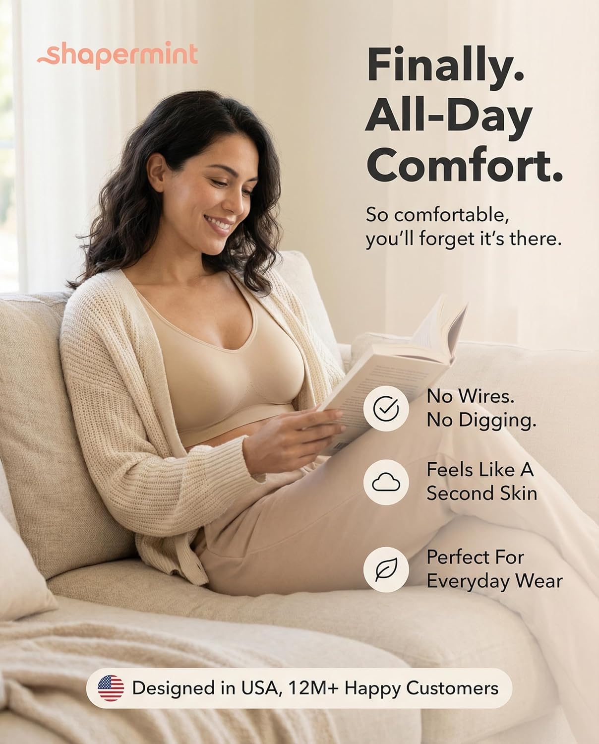 SHAPERMINT Wireless Bras for Women No Underwire – Small to Plus Size Bralettes with Support and Natural Lift - Image 2