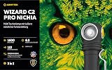 Armytek Wizard C2 Pro Nichia Magnet Warm LED Lampe portative avec support magnétique à batterie 1600 lm 4680 h 65 g F06801W - 4