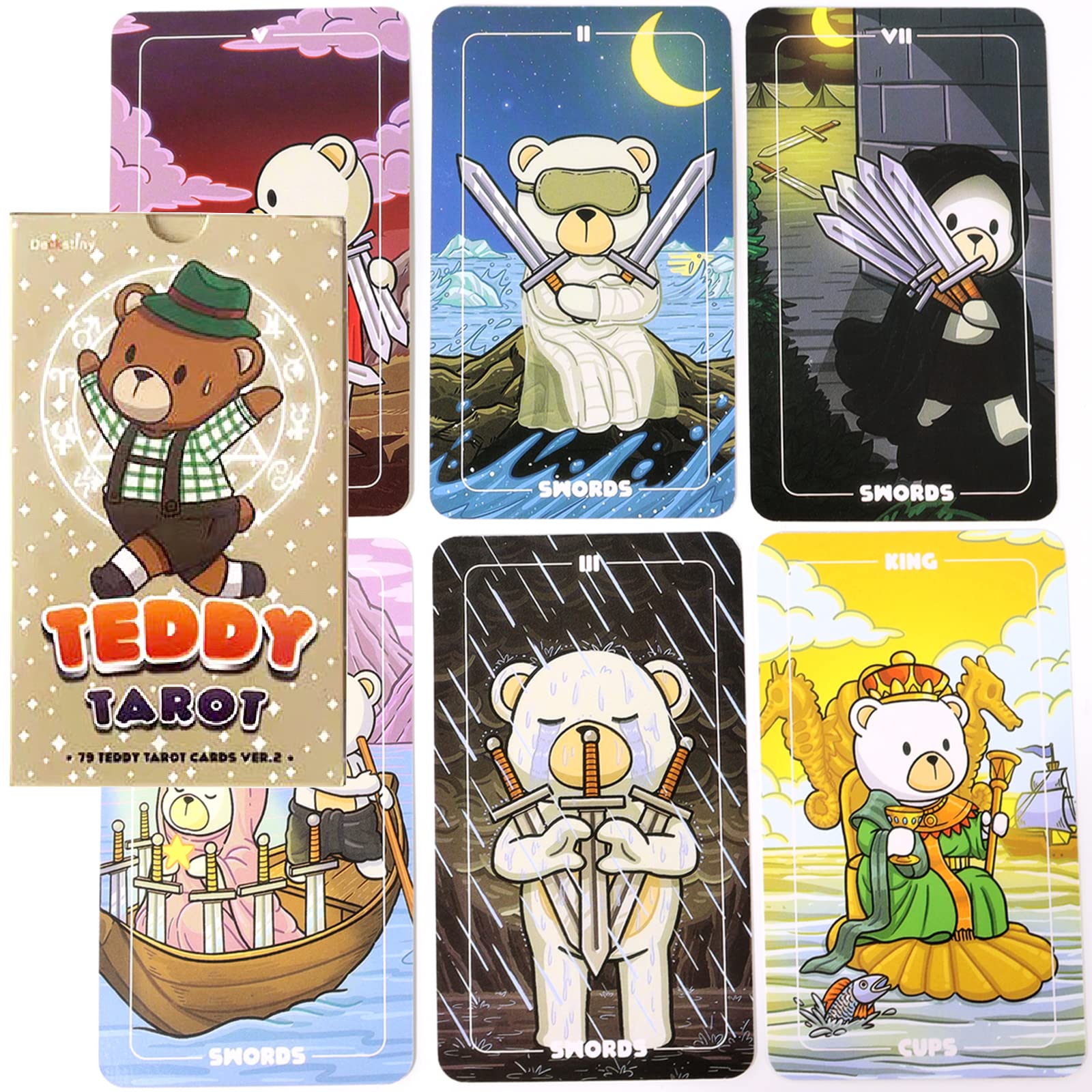 Amazon.com: mrdiyshisha Teddy Tarot Deck Ver.2, 79 Adorable Tarot